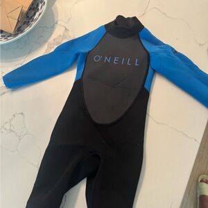Surf O'Neill YOUTH Reactor- Back Zip Full Wetsuit Slate Blue Black Sz 4